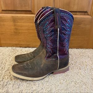 Girls Cowboy Boots Pink and Brown Size 3